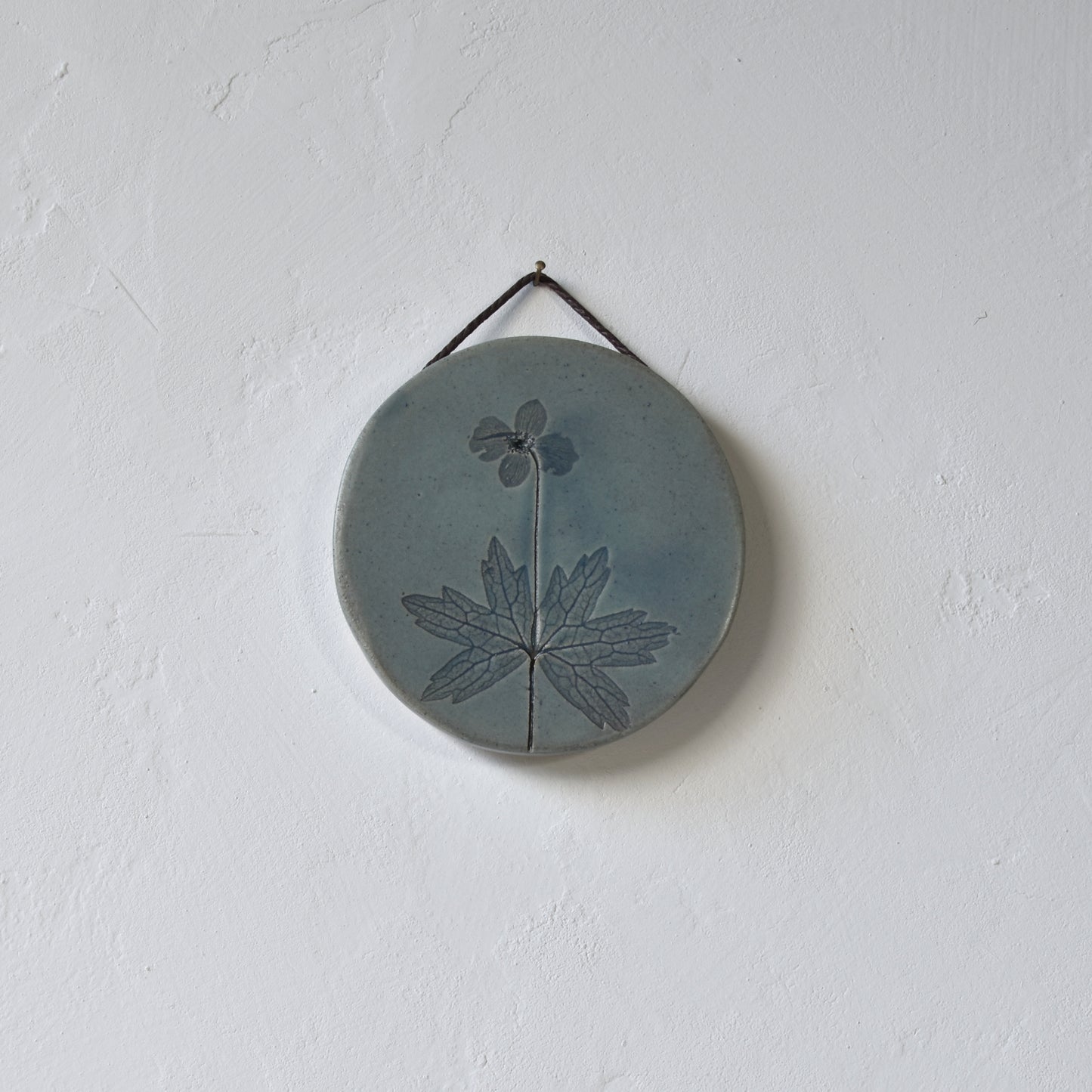 4" Anemone Wall Hanging in Denim Blue