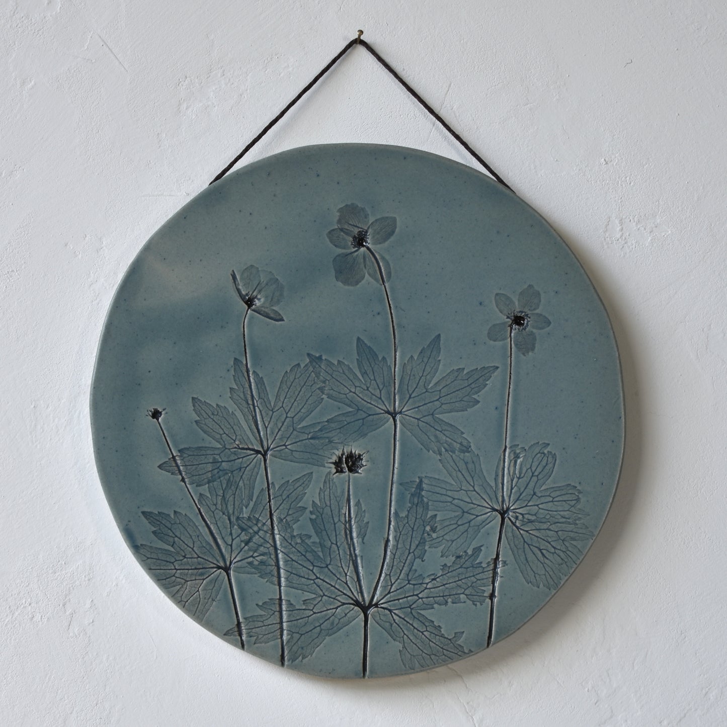 8.5" Anemone Wall Hanging in Denim Blue- 2