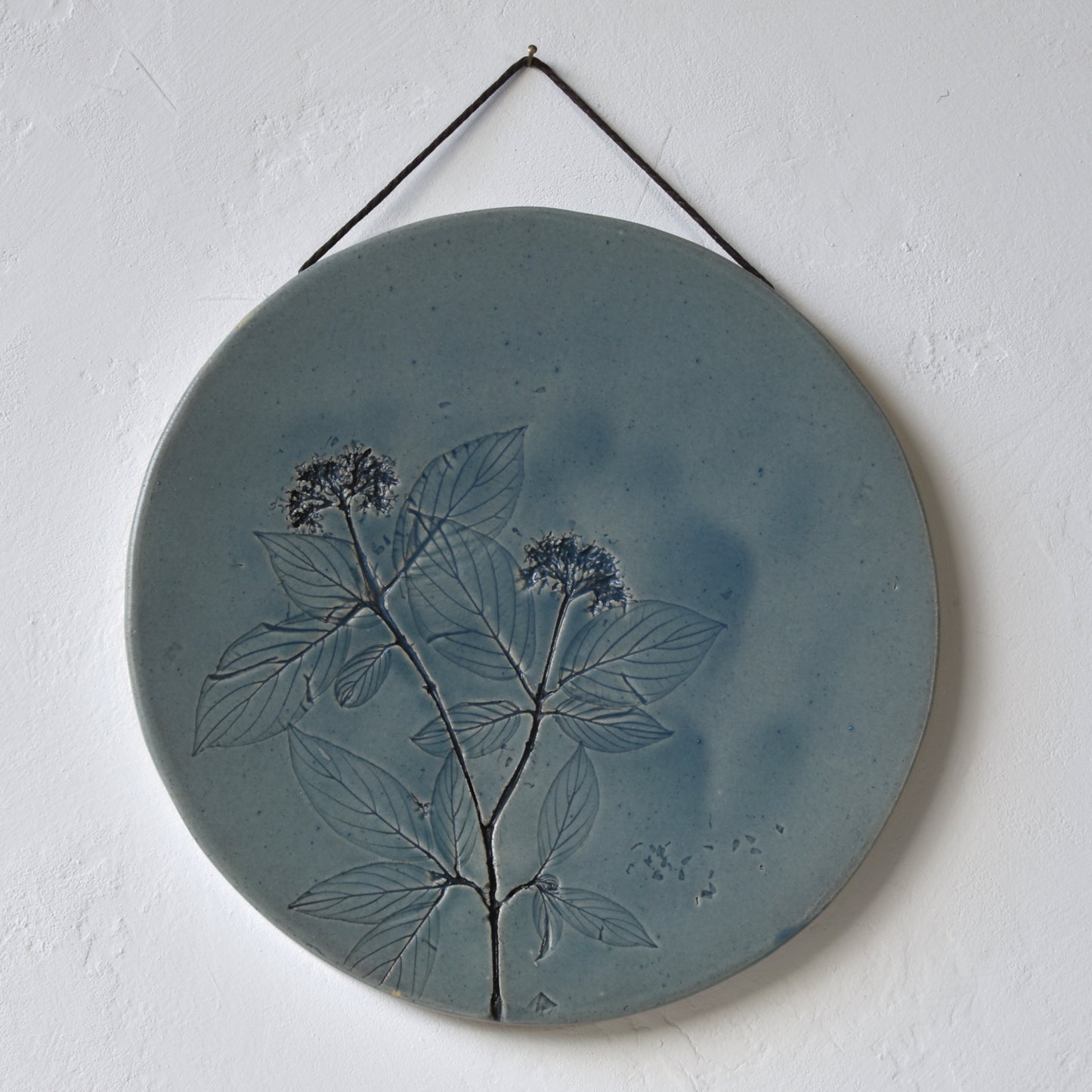 8.5" Red Twig Dogwood Wall Hanging in Denim Blue