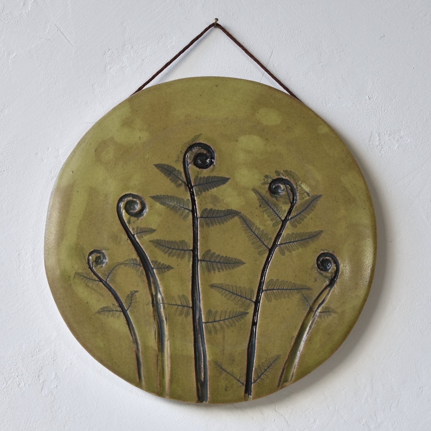 8.5" Fiddlehead Wall Hanging in Moss