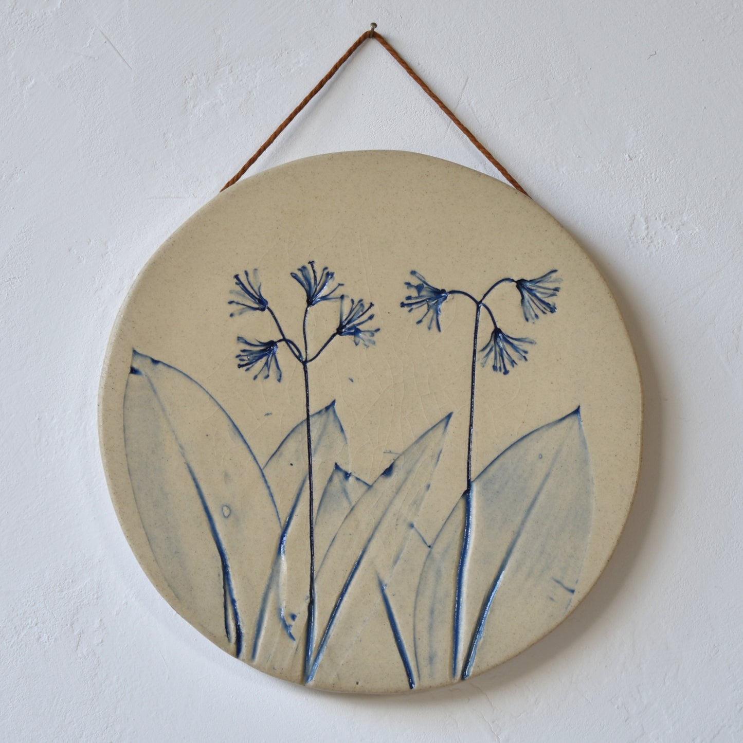 8.5" Blue-bead Lily Wall Hanging in Ice