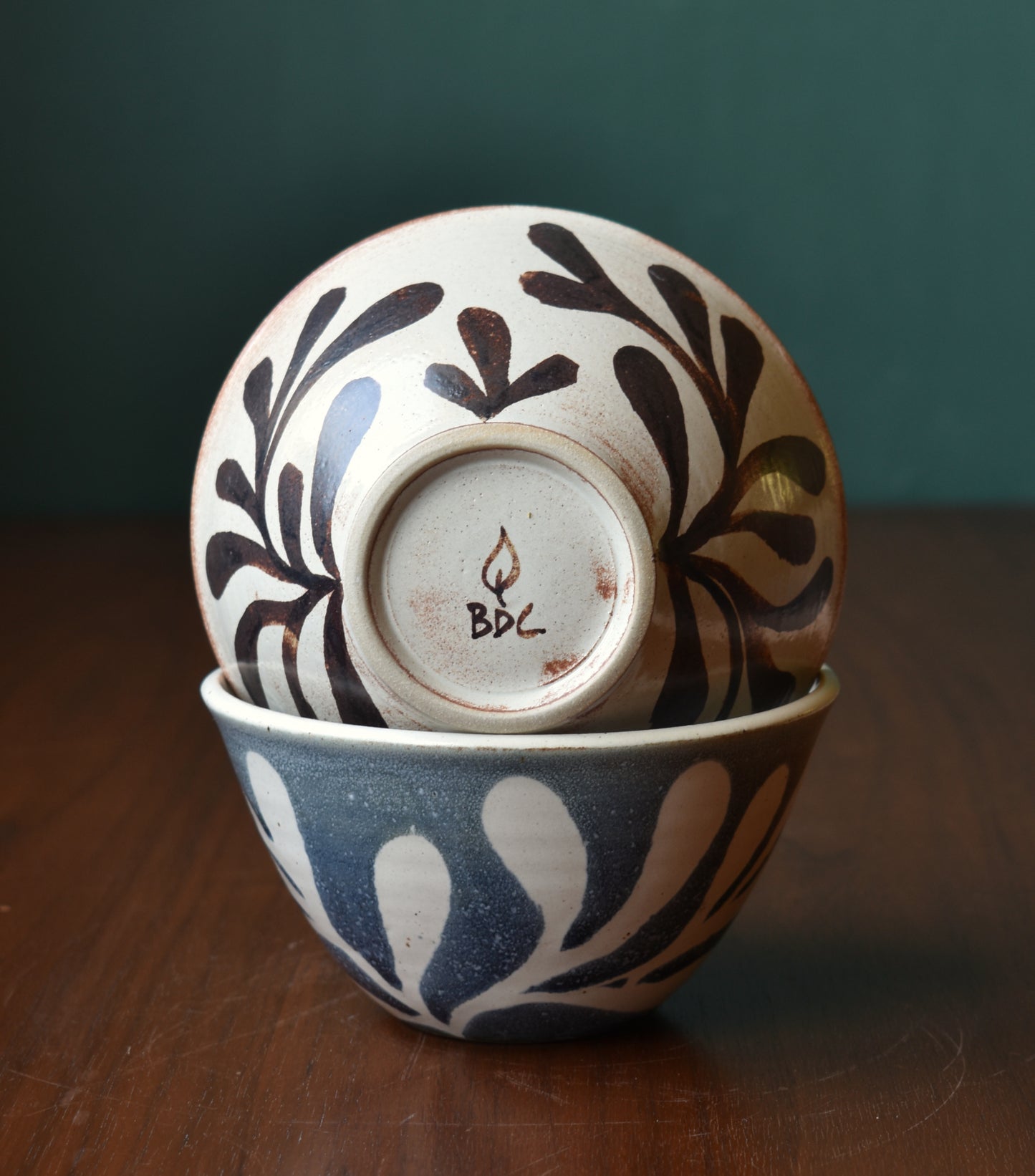 Dessert Bowl in Rust/Cream - Foliage