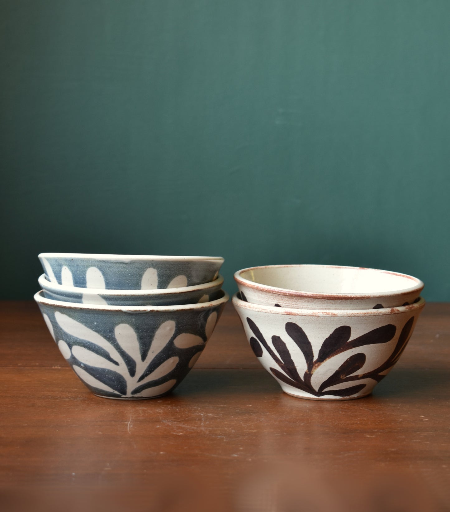 Dessert Bowl in Rust/Cream - Foliage