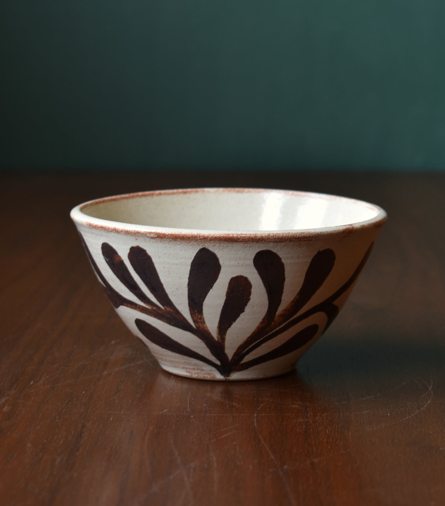 Dessert Bowl in Rust/Cream - Foliage