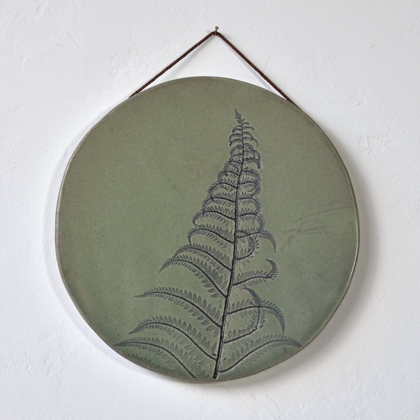 8.5" Ostrich Fern Wall Hanging in Sage