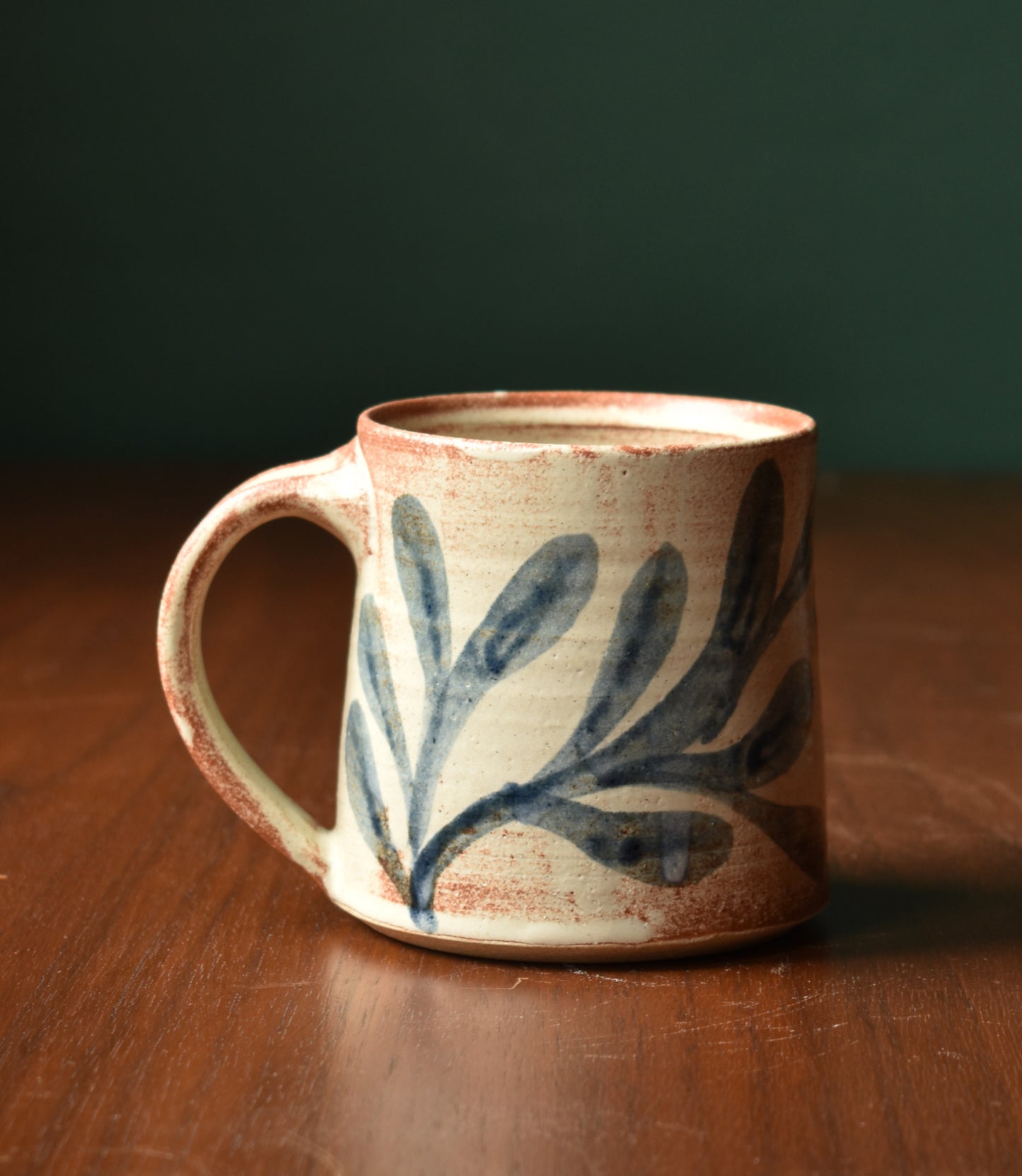 Large Mug in Blue Foliage - Rusty