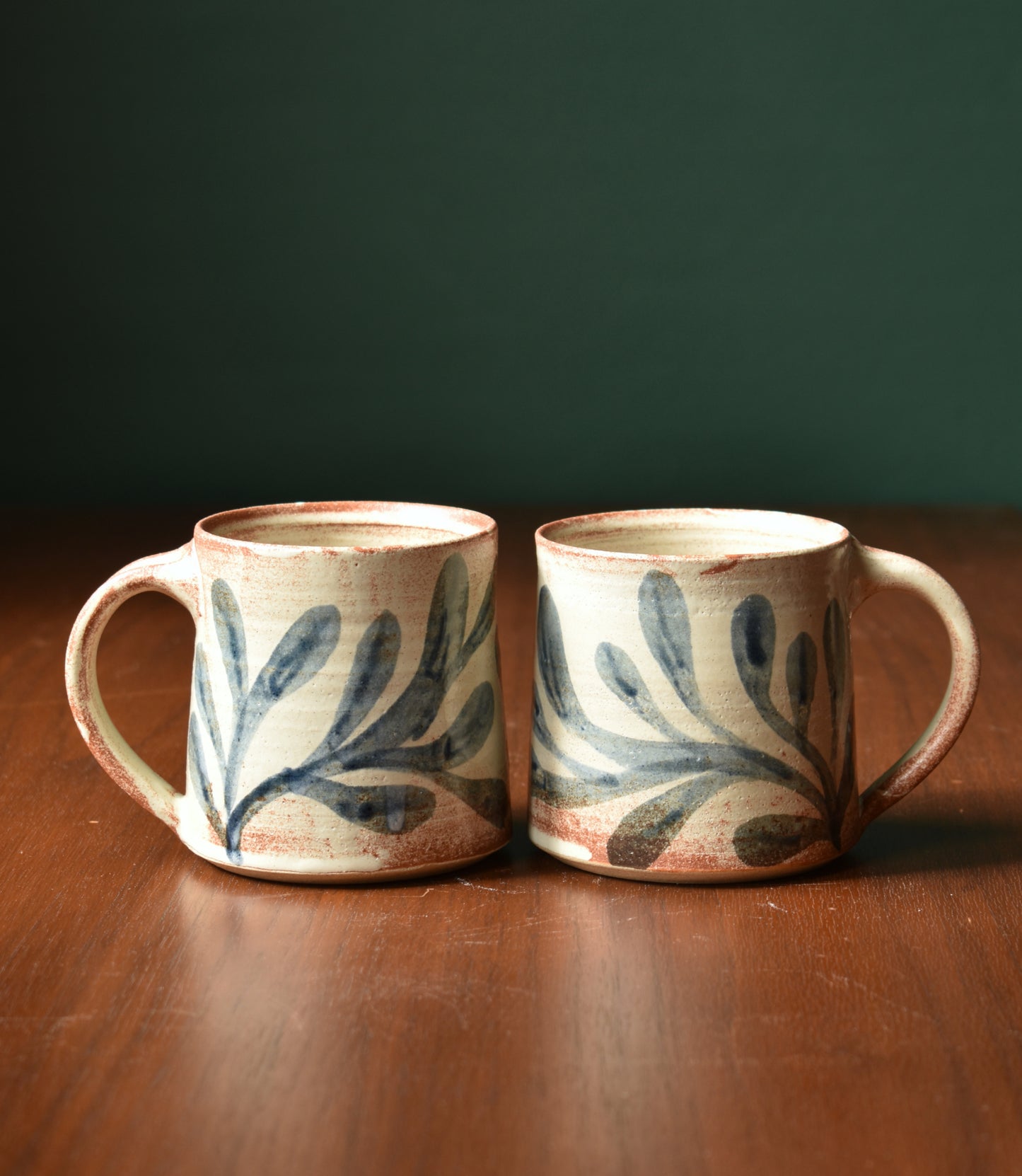 Large Mug in Blue Foliage - Rusty