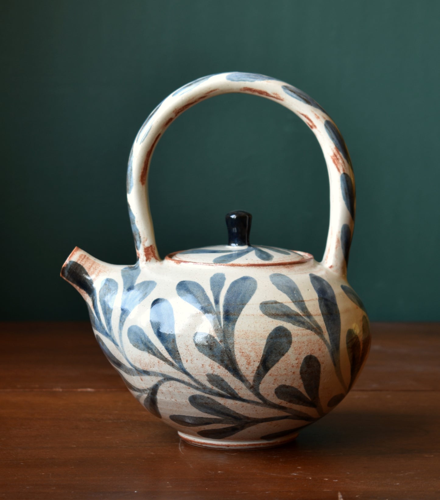 Floral Teapot in Blue/Cream
