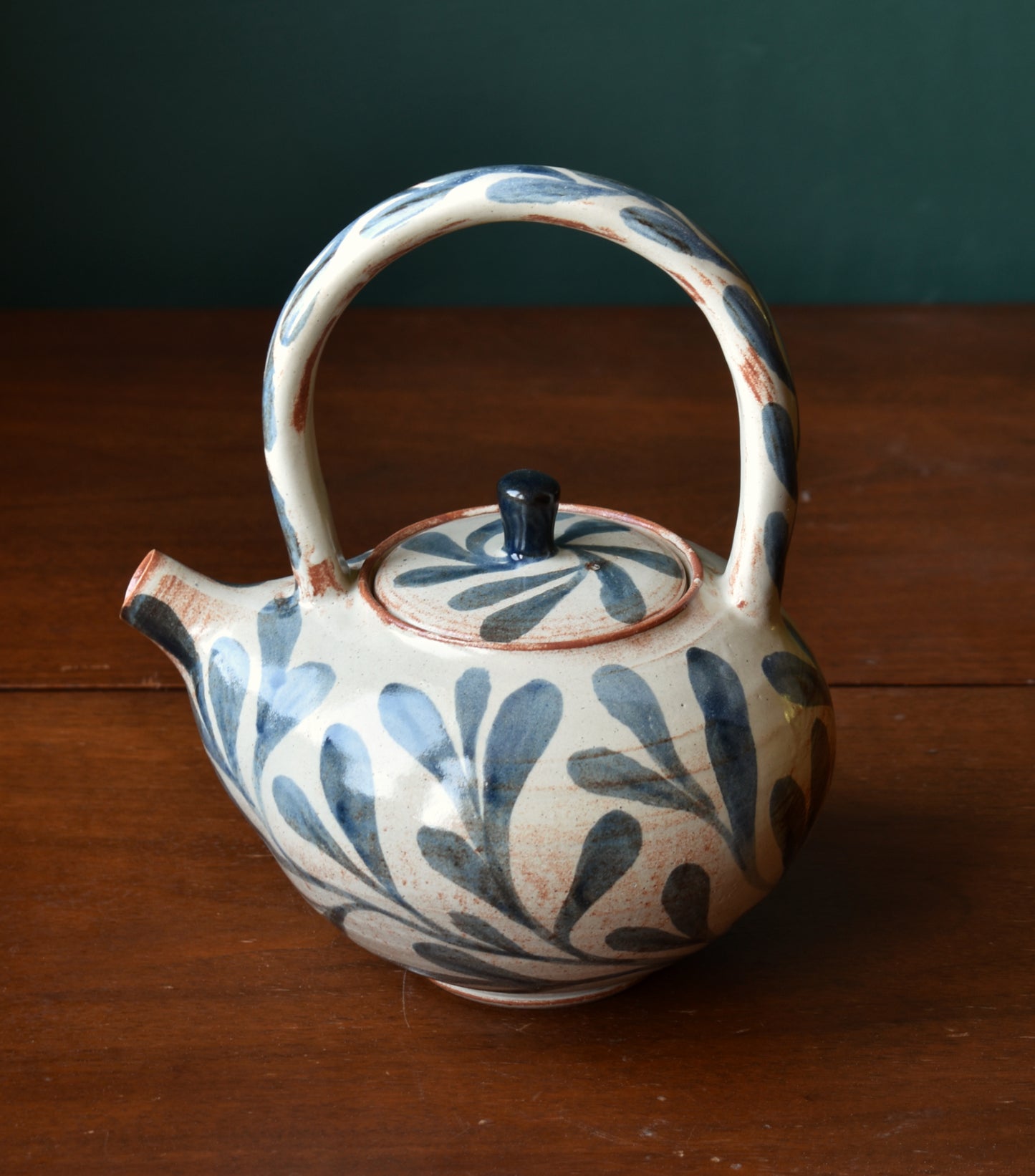 Floral Teapot in Blue/Cream