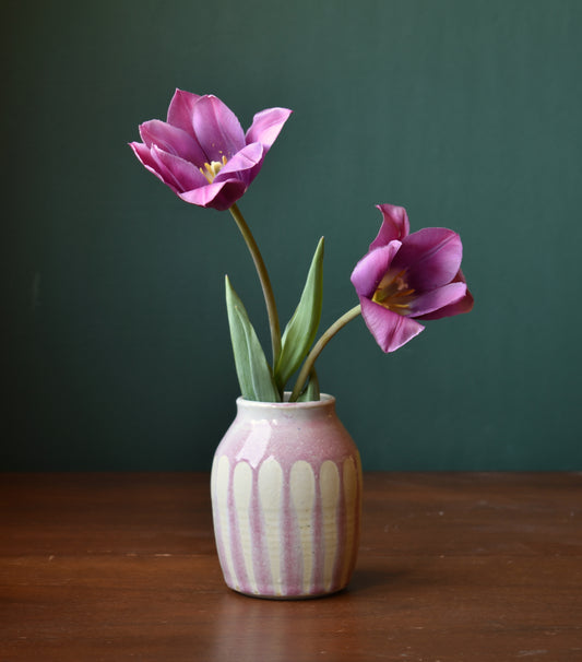 Small Vase in Pink Stripe