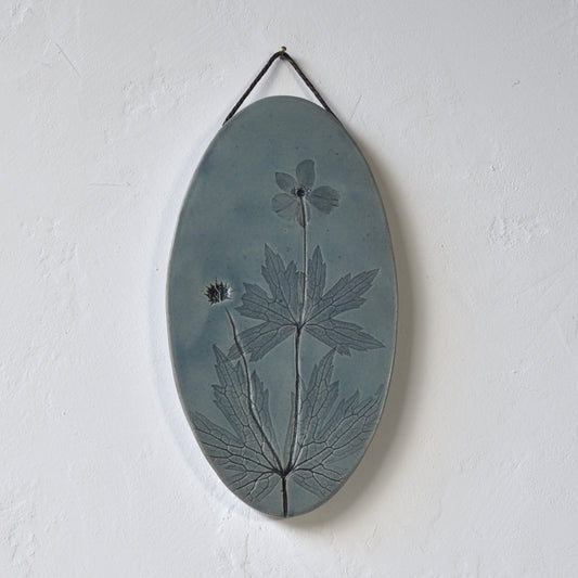 7.75" Anemone Wall Hanging in Denim Blue
