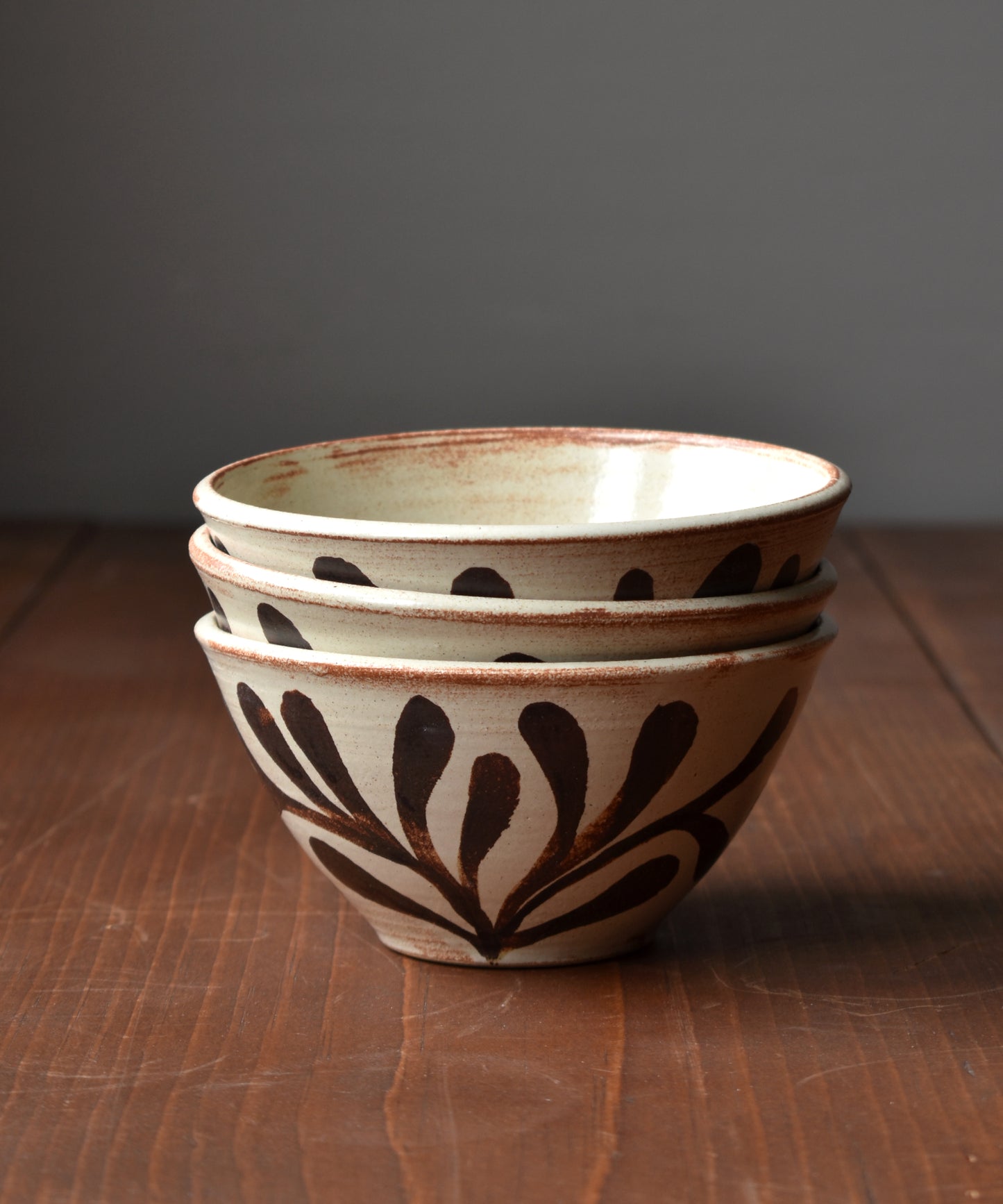 Dessert Bowls in Rust/Cream - Foliage