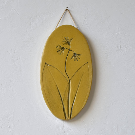 7.75" Blue-bead Lily Wall Hanging in Yellow