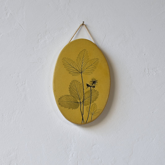 5.5" Strawberry Wall Hanging in Yellow