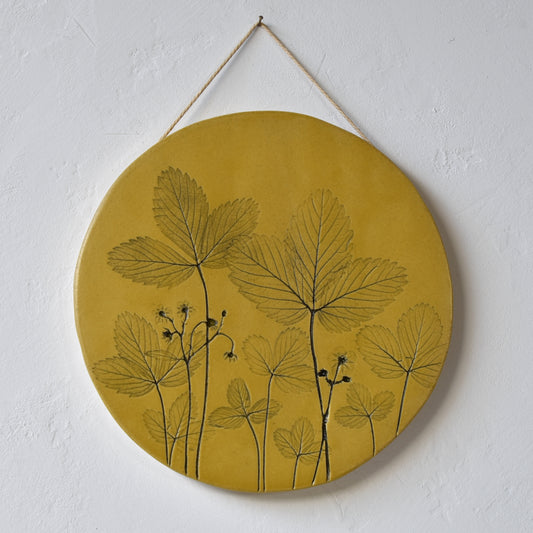 8.5" Strawberry Wall Hanging in Yellow