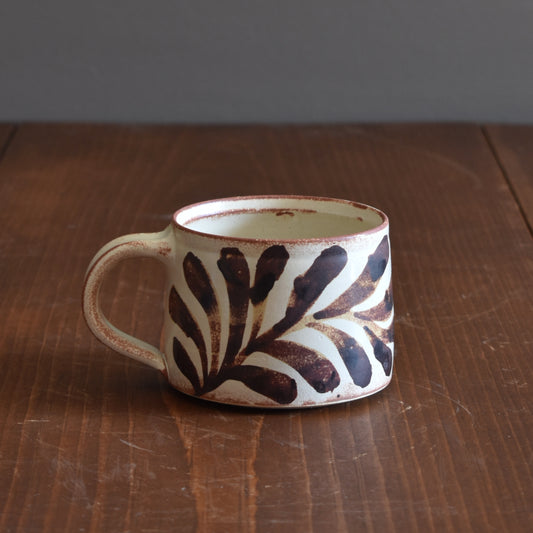 Medium Mug in Rust/Cream - Floral