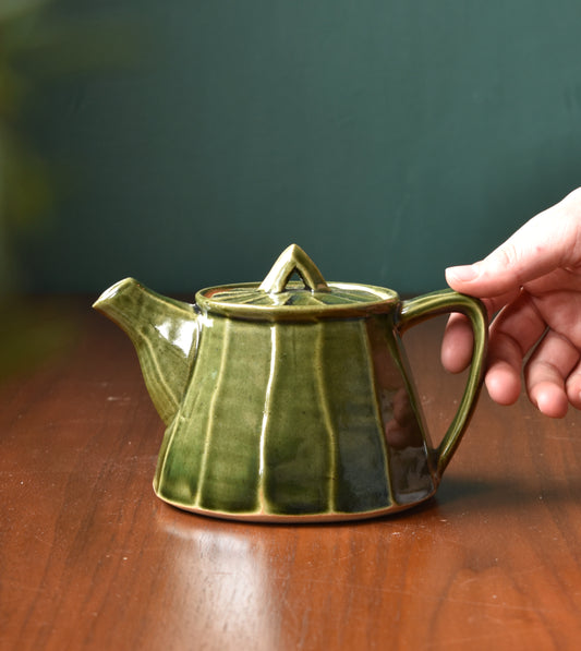 Teapot - Faceted Green