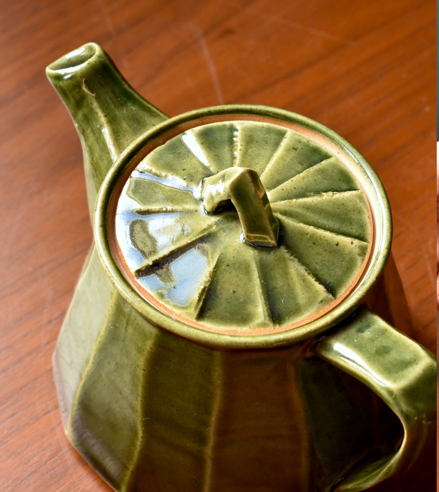 Teapot - Faceted Green